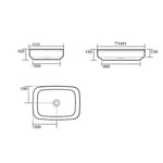 Kerasan Tribeca Раковина накладная 70х43см, без отв. под смеситель, цвет: Grigio matt- фото2