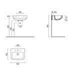 GSI Traccia Раковина с переливом 55х43cм с 1 отв. под смеситель, цвет белый- фото2