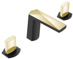 Смеситель врезной на 3отв. VENTURO черный-золото, ручка ICE- фото