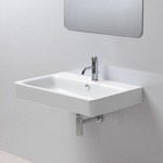 GSI Sand Раковина подвесная 80х50 см, с переливом. с 1 отв под смеситель, цвет белый- фото