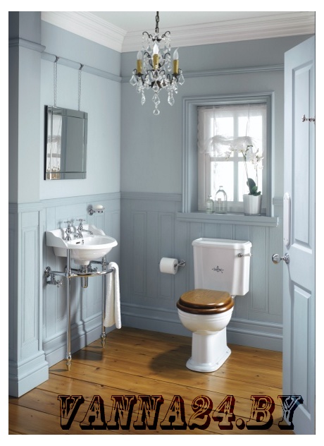 Унитаз-моноблок Sanitan VICTORIAN 430x740 мм с крышкой. Старый английский белый- фото3