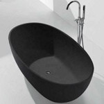 Ванна из камня Salini Alda Black S-Sense 178х92 чёрный глянец - фото