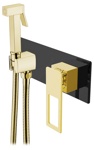 Гигиенический набор со смесителем Boheme Q 147-BG золото/черный мат