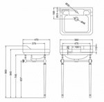 Раковина 56см Burlington Edwardian на 1 или 3 отверcтия с хромированным подстольем- фото2