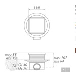 Трап душевой 112x112 c гидрозатвором ML.RIC-10.133- фото2
