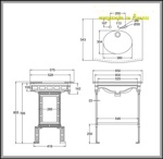Мраморная столешница Burlington Sophia G1 2TH Sophia + G11 + T43 WHI с подстольем белого цвета- фото2