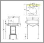 Мраморная столешница Burlington Margavine G1 2TH Sarah + T43 WHI с подстольем белого цвета- фото2