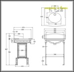 Мраморная столешница Burlington Sarah  G1 2TH Sarah + G11 + T48 BLA с подстольем чёрного цвета- фото2