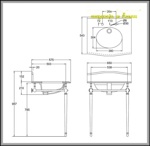 Мраморная столешница Burlington Margavine G1 2TH Margavine + T49A CHR с подстольем цвета хром- фото2