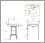 Мраморная столешница Burlington Margavine G1 2TH Margavine + T38 ALU с подстольем цвета алюминий- фото2