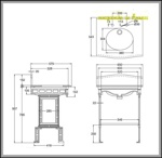 Мраморная столешница Burlington Margavine G1 2TH Margavine + G11 + T43 WHI с подстольем белого цвета- фото2