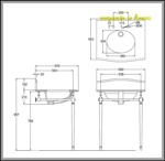 Гранитная столешница Burlington Sophia G7 2TH Sophia + T49A CHR с подстольем цвета хром- фото2