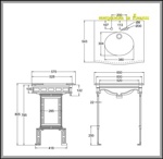 Гранитная столешница Burlington Sophia G7 2TH Sophia + T48 BLA с чёрным подстольем- фото2