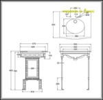 Гранитная столешница Burlington Sophia G7 2TH Sophia + T38 ALU с подстольем цвета алюминий- фото2