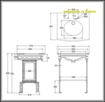 Гранитная столешница Burlington Sophia G7 2TH Sophia + G12 + T48 BLA с чёрным подстольем- фото2