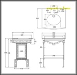 Гранитная столешница Burlington Sophia G7 2TH Sophia + G12 + T43 WHI с чёрным подстольем- фото2