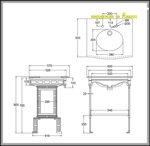 Гранитная столешница Burlington Sophia G7 2TH Sophia + G12 + T38 ALU с подстольем алюминий- фото2