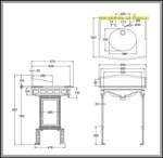 Гранитная столешница Burlington Sarah с чёрным подстольем- фото2