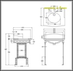 Гранитная столешница Burlington Sarah с белым подстольем- фото2