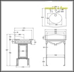 Гранитная столешница Burlington Sarah с чёрным подстольем- фото2