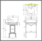 Гранитная столешница Burlington Sarah с белым подстольем- фото2