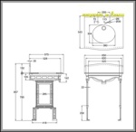 Гранитная столешница Burlington Margavine с чёрным подстольем- фото2