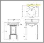 Мраморная столешница Burlington Sophia G1 2TH Sophia + T43 WHI с подстольем Белого цвета- фото2