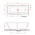 Gruppo Treesse Brio Ванна отдельностоящая 170х72х56 см из искусственного камня, цвет белый- фото3
