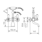 Palazzani Porter Color смеситель для ванны\душа бронза- фото2