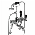 Смеситель для ванны Burlington KE15 BLA с ручным душем, набортный - фото