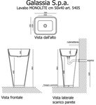 Раковина-монолит напольная Galassia MEG11 5405P- фото3