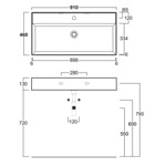 Simas Agile Раковина 91х46 см, 1 отв., подвесная, с переливом, цвет: белый- фото2
