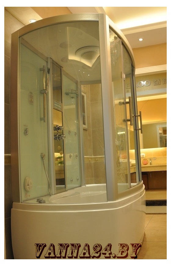 Гидромассажная кабина Eago DA327F3 1700x1000x2220мм  белое СТЕКЛО+аэромассаж- фото2