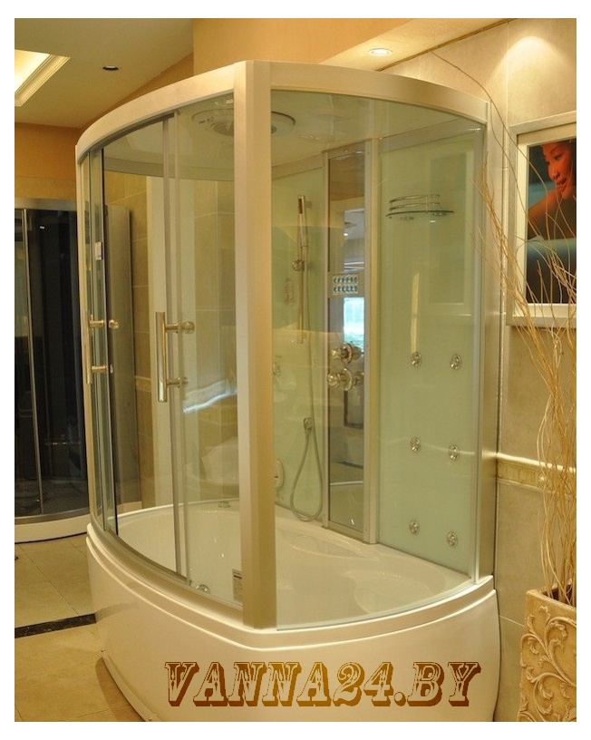 Гидромассажная кабина Eago DA327F3 1700x1000x2220мм  белое СТЕКЛО+аэромассаж- фото3