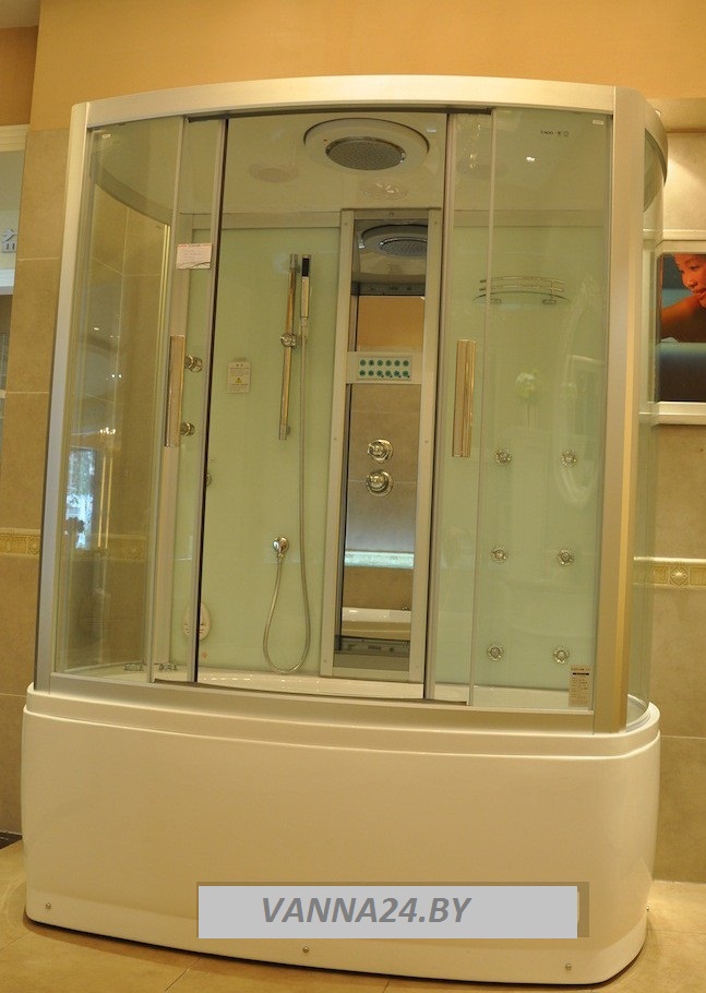Гидромассажная кабина Eago DA327F3 1700x1000x2220мм  белое СТЕКЛО+аэромассаж- фото