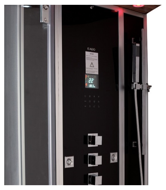 Гидромассажная кабина EAGO DZ959 F8 1200x900x2265мм правая ЧЕРНОЕ СТЕКЛО - фото2