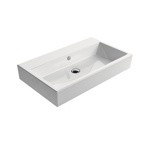 GSI Traccia Раковина накладная/подвесная без перелива 80х47хh13см, без отв. под смеситель, цвет белый- фото