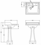 Раковина Burlington Classic B15 65x57,5 квадратная- фото3
