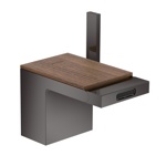 Axor MyEdition Смеситель для биде, на 1 отв., излив 145мм, со сливным гарнитуром , цвет: полированный черный/орех- фото