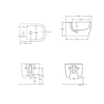 Artceram Faster Биде подвесное 37х53 см, с креплением. цвет белый- фото3