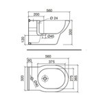 Sbordoni Neoclassica Биде подвесное 36,5х56см, 1 отв для смесителя, цвет: белый- фото2