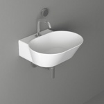 Simas Wave Раковина накладная/подвесная овальная 48х43х16.5 см, с 1 отв. под смеситель, цвет: белый- фото