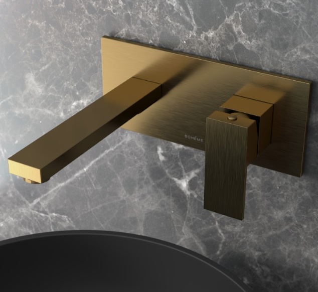 Смеситель для умывальника или ванны из стены Boheme Qubic Bronze 475-BR- фото3