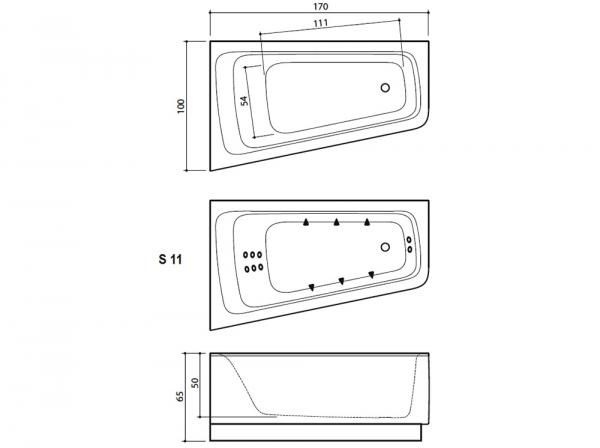 Ванна каменная Balteco Piano 1700x1000- фото2