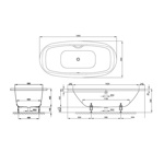 BETTE Steel Oval Ванна 190*90*45 см с шумоизоляцией, цвет: белый, с комплектом ножек- фото2