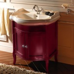 К KERASAN Retro комплект мебели 73см, с закругленым фасадом, цвет тумбы bordeaux (бордо).- фото