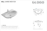Раковина подвесная 70x48 Globo 4ALL MD70.BI - фото2