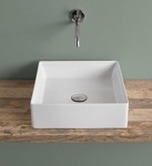 Artceram SCALINO Раковина накладная 38х38 см, без отв под смеситель, без слив перелива, цвет белый.- фото