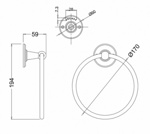 Полотенцедержатель круглый, НИКЕЛЬ [ARCA3 NKL] Arcade - фото2