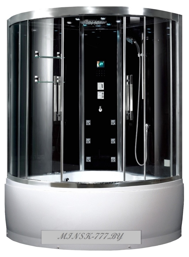 Гидромассажная кабина EAGO DA325 F8 1350х1350х2220мм  ЧЕРНОЕ СТЕКЛО+АЭРОМАССАЖ